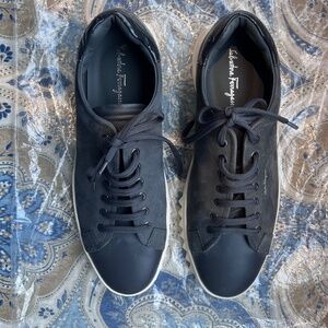 Salvatore Ferragamo Grey Marine Cube Sneaker